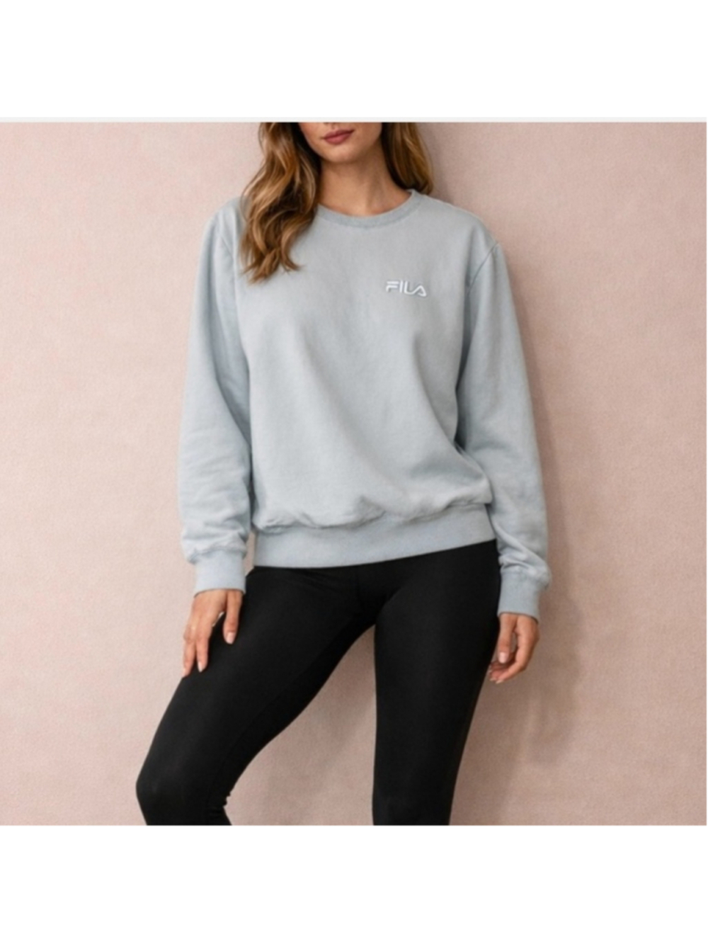 Women's Fila Sweatshirt Size M Light Blue Crewneck Pullover
